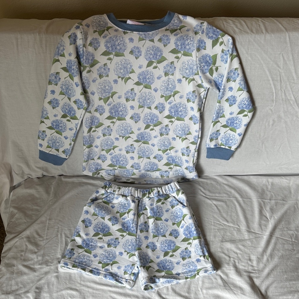 Floral Blue and White Kids Pajamas